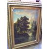 Image 1 : D Crook - Oil on canvas - Rural landscape with cattle beside a stream, signed, 40" x 29" Est.: £3...