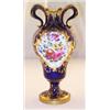 Image 1 : Pair of early 19th Century English porcelain vases, each having two leaf design gilded scroll han...