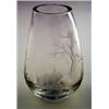 Image 1 : Mid 20th Century Swedish studio glass vase with engraved decoration depicting a grazing deer in a...