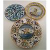 Image 1 : Continental faience dish with painted decoration depicting Neptune on his chariot, 9.25" diameter...