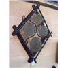 Image 1 : Late 19th Century Japanesque style walnut framed dinner gong with bronzed finish simulated bamboo...