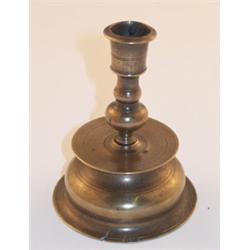 Brass 'Bell-base' taperstick with central drip tray, 3.5" high Est.: £40 - £60...