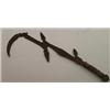 Image 1 : Antique African ethnic iron throwing knife having primitive engraved decoration and a snakeskin b...