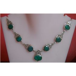 20.230g Necklace of Emerald Sterling Silver
