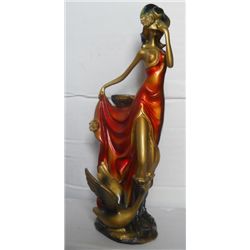 Beautiful Girl Polystone Statue Height:17 inch, width: 6.5 inch