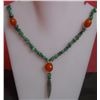 Image 1 : 114.50 Ct Necklace of Emerald,Agads and RB Sterling Silver