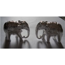 120.30g Pair of Two Elephants Sterling Silver