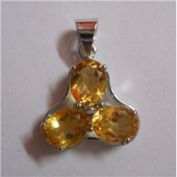4.070g Pendant of Citrine Sterling Silver