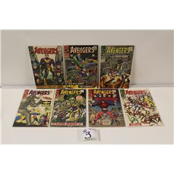 AVENGERS (1966-67) #30-44, 7 BOOKS TOTAL. EARLY NUMBERS IN LOWER MID GRADE AVERAGE