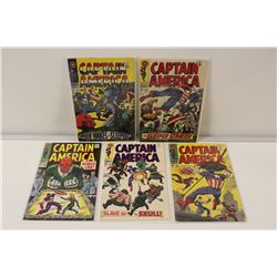 CAPTAIN AMERICA #101-105 (1968) 5 SOLID MID TO HIGH-MID GRADE COPIES