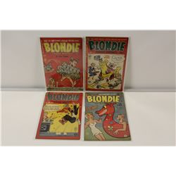BLONDIE COMICS MONTHLY (1950-52) #22, 37, 40 & 45. FROM HARVEY COMICS, THESE ARE 4 HARD TO FIND