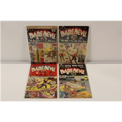 DAREDEVIL, LEV GLEASON PUBLICATIONS (1950)  #60, 71, 75, 104. 4 SOLID LOW GRADE COPIES.