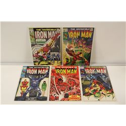 IRON MAN #10-14 (1968) SOLID, HIGH MID GRADE COPIES. GLOSSY, TIGHT AND SUPPLE. 5 BOOKS TOTAL