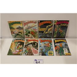 AQUAMAN (1967) #45-62 MID GRADE AVERAGE. INCLUDING #56 1ST APPEARANCE CRUSADE. 8 BOOKS TOTAL.