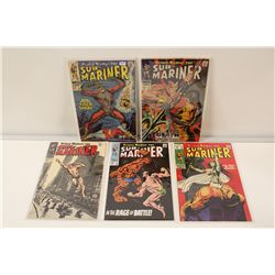 SUB-MARINER (1968) #5-9 TIGHT, GLOSSY SOLD, MID GRADE AVERAGE. INCLUDES #5- 1ST APPEARANCE TIGER