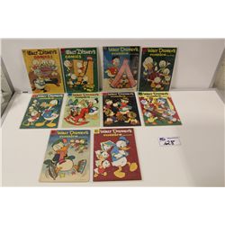 WALT DISNEY'S COMICS AND STORIES, 10 CENT DELL COMICS  (1950'S) #136-197. 10 BOOKS TOTAL IN LOW