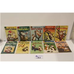 WALT DISNEY'S CHIP 'N' DALE (1956-61) 1O & 15 CENT DELL COMICS. 10 BOOKS TOTAL, LOW GRADE AVERAGE.