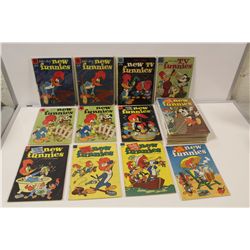 WALTER LANTZ NEW FUNNIES (1949-60) #136-276, 1O CENT DELL COMICS. 28 BOOKS TOTAL,