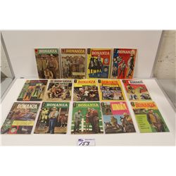 BONANZA #1110 (#1) (1960) PLUS 13 MORE BONANZA 10, 12 AND 15 CENT COVERS ALL IN LOW GRADE AVERAGE.