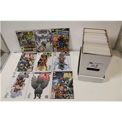 SHORT BOX OF MODERN BACK ISSUES INCLUDING BATMAN AND THE OUTSIDERS, CABLE, JSA AND MORE. HIGH