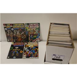 SHORT BOX OF MIXED 80'S AND 90'S, SIN CITY, INFINITY GAUNTLET AND MORE. HIGH GRADE.