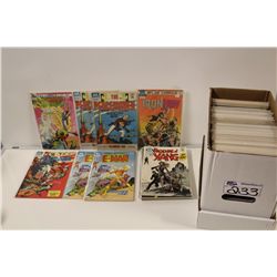 SHORT BOX OF MIXED 1970'S ATLAS AND MODERN COMIC TITLES. INCLUDES  MANY #1'S. HIGH GRADE AVERAGE.