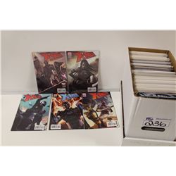 SHORT BOX OF RECENT COMPLETE MINI-SERIES INCLUDING: DARK TOWER, SPIDER-MAN, X-MEN AND MORE.