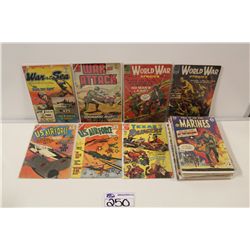 LARGE LOT OF MOSTLY WAR GENRE 10 AND 12 CENT COVERS (1950'S) INCLUDING: WAR AT SEA, WORLD WAR, U.S.