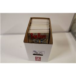 SHORT BOX OF ASSORTED DC AND MARVEL FUNNIES. MID GRADE AVERAGE. MANY 10, 12 & 15 CENT COVERS