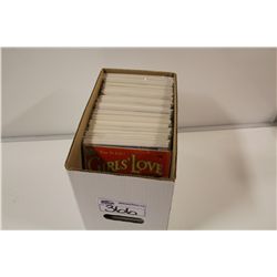 SHORT BOX OF ASSORTED DC AND MARVEL ROMANCE TITLES. MID GRADE AVERAGE. MANY 10, 12 & 15 CENT