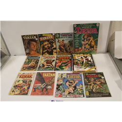 ULTIMATE TARZAN COLLECTOR LOT- INCLUDES: 3 10 CENT DELL, DC #1-2, KORAK DC #1-2, MARVEL #1-2 FIRST