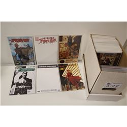 SHORT BOX OF SOME RECENT BACK ISSUES, MANY #1'S AND SOME VARIANTS. HIGH GRADE AVERAGE