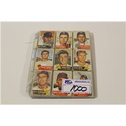 1953-60 TOPPS BASEBALL CARDS. APPROX 200 CARDS IN LOW GRADE AVERAGE. INCLUDES HOF'S: YOGI BERRA,