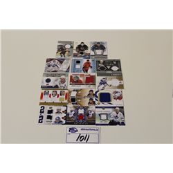 LOT OF 15 NHL AUTHENTIC MEMORABILIA CARDS INCLUDING: R. LUONGO, M. BRODEUR, E. KANE, M. SUNDIN, I.