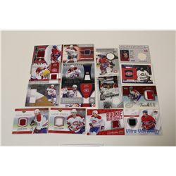 LOT OF 15 MONTREAL CANADIENS AUTHENTIC MEMORABILIA CARDS INCLUDING: P. ROY, A. MARKOV, P.