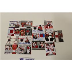 LOT OF 15 CALGARY FLAMES AUTHENTIC MEMORABILIA CARDS INCLUDING: M. KIPRUSOFF, J. IGINLA, M.