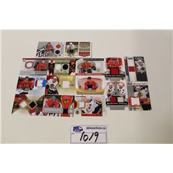 LOT OF 15 CHICAGO BLACKHAWKS AUTHENTIC MEMORABILIA CARDS INCLUDING: P. KANE, J. TOEWS, D. KEITH, B.