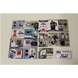 LOT OF 15 EDMONTON OILERS AUTHENTIC MEMORABILIA CARDS INCLUDING: T. HALL, J. EBERLE, R.N. HOPKINS,