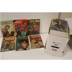 SHORT BOX OF ASSORTED DELL WESTERNS, MOSTLY 10 CENT COVERS, IN LOW-MID GRADE AVERAGE