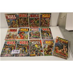 BRONZE AGE BARBARIAN LOT INCLUDING KULL #1-10 CONSECUTIVE, CONAN #4-28 MIXED GRADES, 28 BOOKS TOTAL