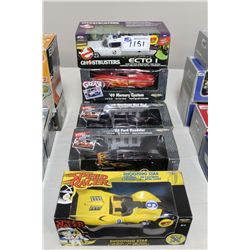 LOT OF 6- 1:18 SCALE GREASE, GHOSTBUSTERS AND SPEED RACER DIE CAST