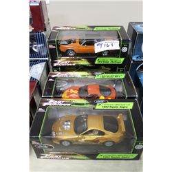 LOT OF 4- 1:18 SCALE FAST AND THE FURIOUS DIE CAST