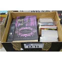 BOX LOT OF ASSORTED PAPERBACK AND HARD COVER BOOKS, MOSTLY UNREAD