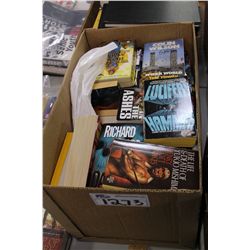BOX LOT OF ASSORTED PAPERBACK, MOSTLY UNREAD