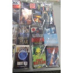 BAGGED LOT OF APPROX. 20 ASSORTED PAPERBACK NOVELS, ALL LIKE NEW AND UNREAD
