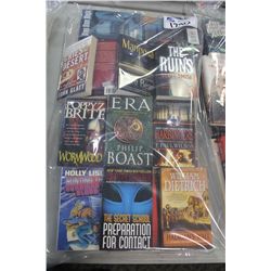BAGGED LOT OF APPROX. 20 ASSORTED PAPERBACK NOVELS, ALL LIKE NEW AND UNREAD