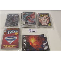 BAGGED LOT OF APPROX 15 SIGNED AND SEALED MODERN DC COMIC BOOKS. MOSTLY DEATH OF SUPREMAN