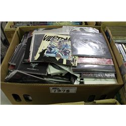 LARGE BOX OF CD'S, MANY STILL SEALED, MOSTLY ROCK AND ROLL