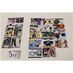 LOT OF 20 AUTHENTIC MEMORABILIA NHL CARDS (GAME USED JERSEY'S)