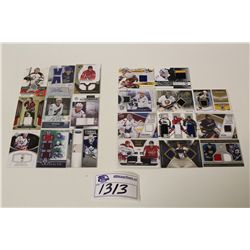 LOT OF 20 AUTHENTIC MEMORABILIA NHL CARDS (GAME USED JERSEY'S)